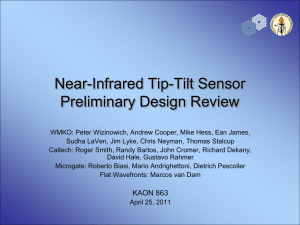 Near-Infrared Tip-Tilt Sensor Preliminary Design Review