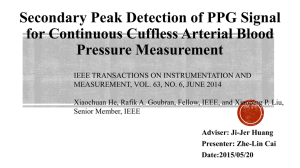 Secondary Peak Detection of PPG Signal for Continuous Cuffless Arterial Blood