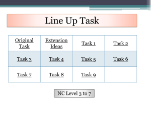 Line Up Task Original Extension Task 1