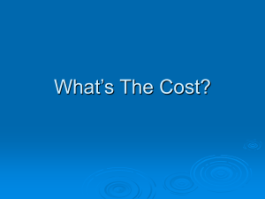What’s The Cost?