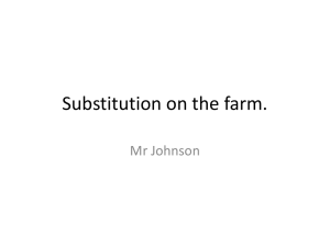 Substitution on the farm. Mr Johnson