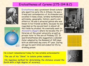 Eratosthenes of Cyrene (275-194 B.C)