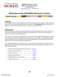 Welcome to the Disability Resource Center Disability Resource Center