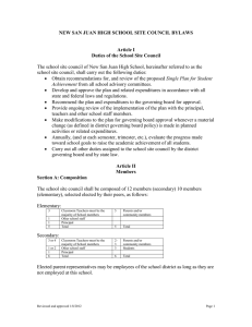 NEW SAN JUAN HIGH SCHOOL SITE COUNCIL BYLAWS Article I