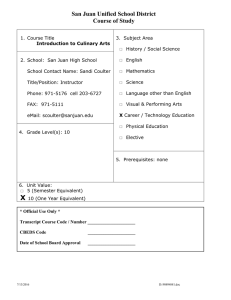 San Juan Unified School District Course of Study