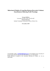 Behavioural Models of Long-Run Returns Reversals: Evidence  George Bulkley