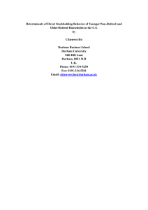 Determinants of Direct Stockholding Behavior of Younger/Non-Retired and