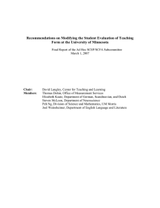 Recommendations on Modifying the Student Evaluation of Teaching