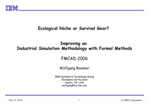 Ecological Niche or Survival Gear? Improving an FMCAD 2006