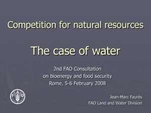 The case of water Competition for natural resources 2nd FAO Consultation