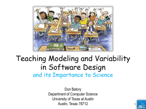 Teaching Modeling and Variability in Software Design and its Importance to Science