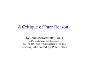 A Critique of Pure Reason by John McDermott (1987)