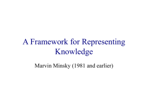A Framework for Representing Knowledge Marvin Minsky (1981 and earlier)