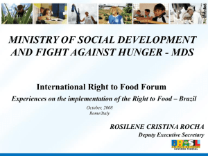 MINISTRY OF SOCIAL DEVELOPMENT AND FIGHT AGAINST HUNGER - MDS