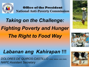 Taking on the Challenge: Fighting Poverty and Hunger Labanan ang Kahirapan