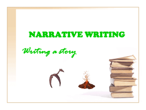 Writing a story NARRATIVE WRITING