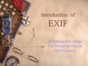 EXIF Introduction  of (Exchangeable image file format for Digital