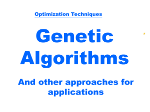 Genetic Algorithms And other approaches for applications