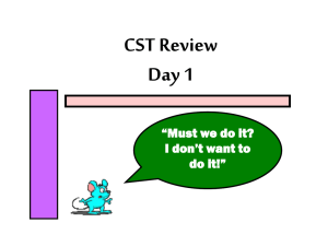 CST Review Day 1 “Must we do it? I don’t want to