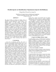 Flexible Speech Act Identification of Spontaneous Speech with Disfluency