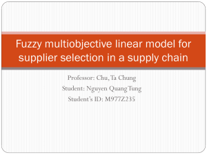 Fuzzy multiobjective linear model for supplier selection in a supply chain