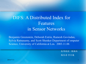 DIFS: A Distributed Index for Features in Sensor Networks