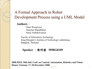 A Formal Approach in Robot Development Process using a UML Model Authors：