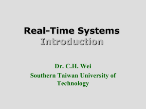 Real-Time Systems Introduction Dr. C.H. Wei Southern Taiwan University of