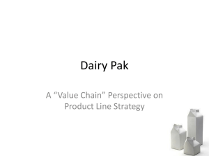 Dairy Pak A “Value Chain” Perspective on Product Line Strategy