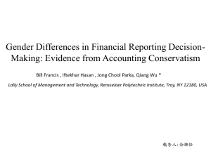 Gender Differences in Financial Reporting Decision- Making: Evidence from Accounting Conservatism