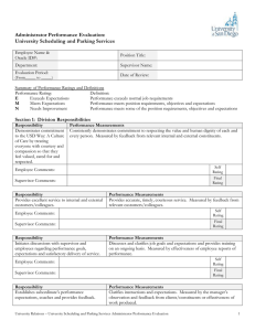 Administrator Performance Evaluation: University Scheduling and Parking Services