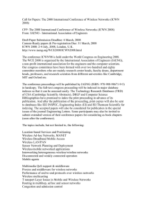 Call for Papers: The 2008 International Conference of Wireless Networks... 2008)  CFP: The 2008 International Conference of Wireless Networks (ICWN 2008)