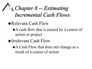Chapter 8 -- Estimating Incremental Cash Flows Relevant Cash Flow Irrelevant Cash Flow
