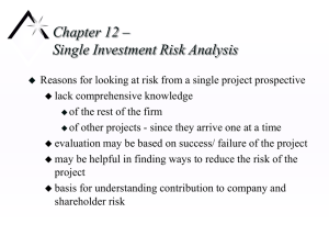 Chapter 12 – Single Investment Risk Analysis