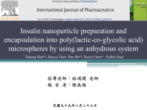 Insulin nanoparticle preparation and encapsulation into poly(lactic-co-glycolic acid)
