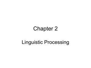 Chapter 2 Linguistic Processing
