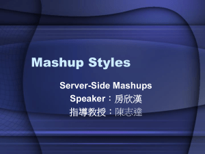 Mashup Styles Server-Side Mashups Speaker 指導教授：陳志達