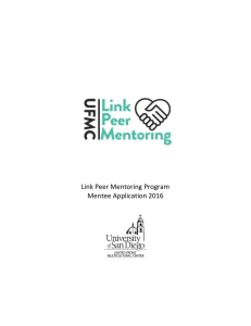 Link Peer Mentoring Program Mentee Application 2016