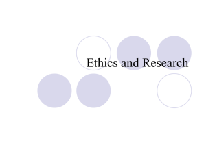 Ethics and Research