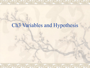 Ch3 Variables and Hypothesis