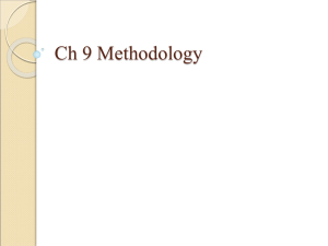 Ch 9 Methodology