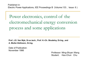 Power electronics, control of  the electromechanical energy conversion