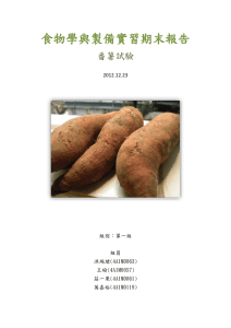食物學與製備實習期末報告 番薯試驗  2012.12.23