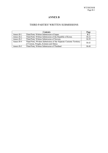 ANNEX B THIRD PARTIES' WRITTEN SUBMISSIONS