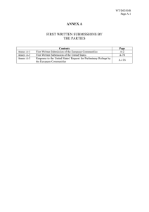 ANNEX A FIRST WRITTEN SUBMISSIONS BY THE PARTIES