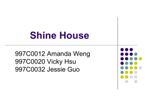 Shine House 997C0012 Amanda Weng 997C0020 Vicky Hsu 997C0032 Jessie Guo