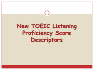 New TOEIC Listening Proficiency Score Descriptors