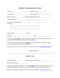 Student Convocation Entry Form