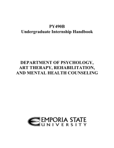 PY490B Undergraduate Internship Handbook DEPARTMENT OF PSYCHOLOGY,