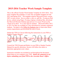 2015-2016 Teacher Work Sample Template